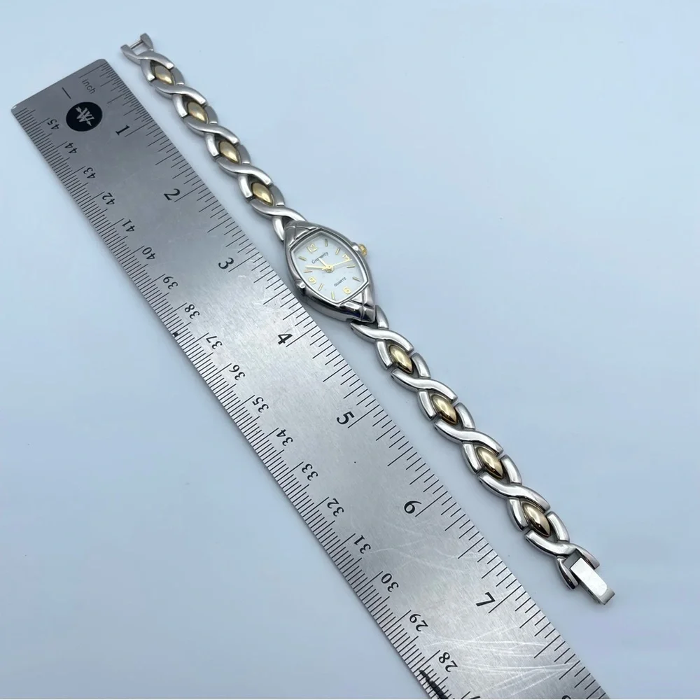 Gramercy Two Tone Quartz Watch Silver Gold Link Bracelet New Battery